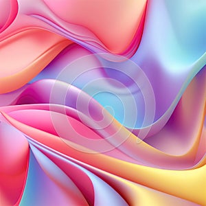 Colored Shiny Background From Silk Ffabric. Flowers Abstraction. Abstract Wave. Wallpapers on the Screen of Phone, Computer. AI