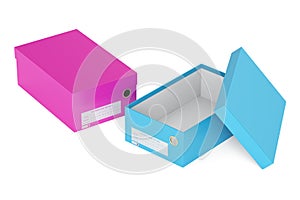 Colored shoeboxes, 3D rendering