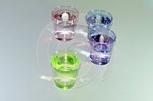 Colored Shooter Drinks, Isolated