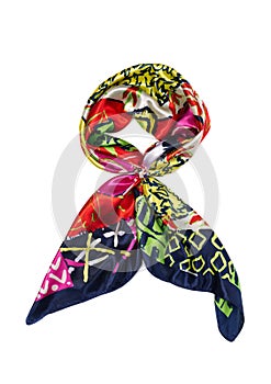 Colored silk scarf, isolate