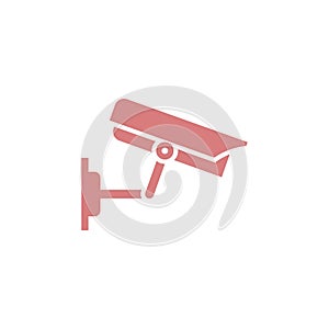 Colored Simple Shape Fixed CCTV, Security Camera Icon Vector Template Illustration Design
