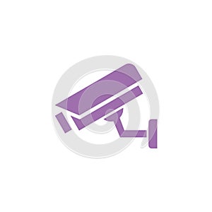 Colored Simple Shape Fixed CCTV, Security Camera Icon Vector Template Illustration Design