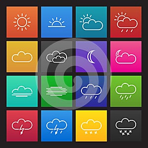 Colored simple weather icons