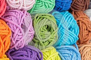 Colored skein yarn as background