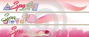 Colored Sketch Spa Horizontal Banners