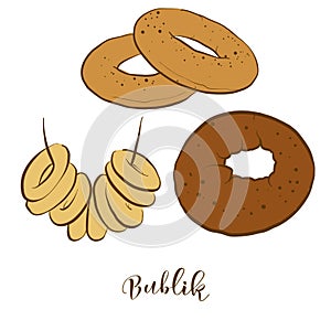 Colored sketches of Bublik bread