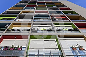 A colored skyscraper