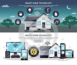 Colored Smart Home Banner Set