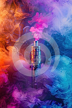 colored smoke electronic cigarette close-up