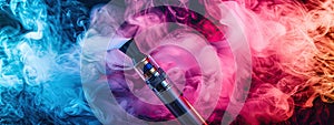 colored smoke electronic cigarette close-up