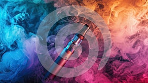 colored smoke electronic cigarette close-up