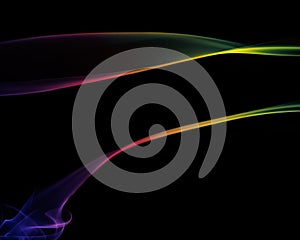 Colored smoke isolated on black