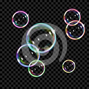 Colored soap bubbles