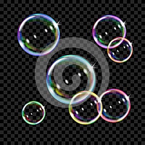 Colored soap bubbles