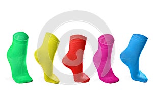 Colored socks imitating steps