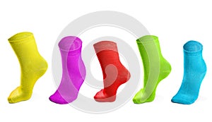 Colored socks imitating steps
