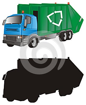 Two different garbage truck