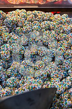 Colored sparkled confectioneries photo