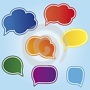 Colored speech bubbles