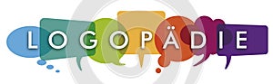 Colored Speech Bubbles Header Logopaedie