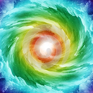 Colored spiral galaxy
