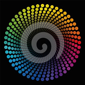 Colored Spirale Dots Tube Black Ending Circular Pattern