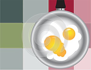 Colored squares with fried eggs