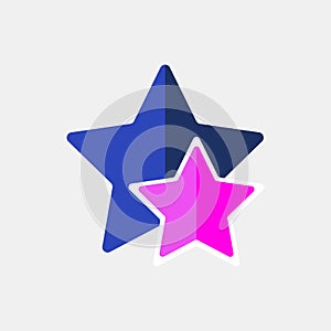 Colored stars vector icon. Flat design. Vector illustration