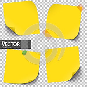 colored sticky notes with vector transparency