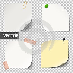 colored sticky papers with vector transparency