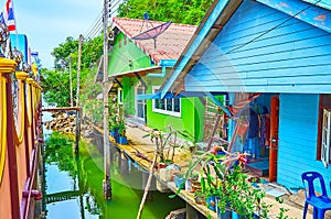Colored stilt houses, Ko Panyi village, Phang Nga Bay, Thailand