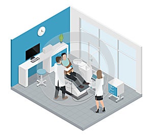 Colored Stomatology Dentistry Isometric Composition