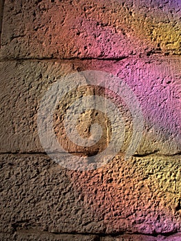 colored stone wall on the church