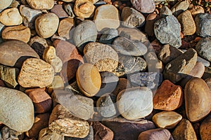 The colored stones of medium size for the background.