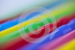 Colored straw close-up