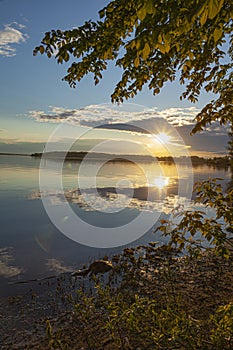 Sunset over the Volga River