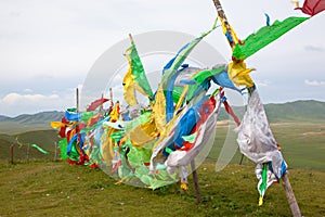Colored Sutra streamers photo