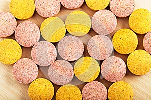Colored tablets of multivitamins