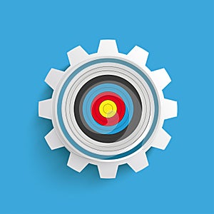 Colored Target Gear Blue Background