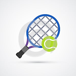 Colored tennis trendy symbol. Vector illustration