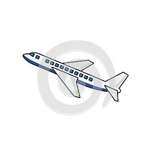 Colored thin icon of airplane, business and transportation concept vector
