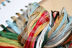 Colored threads for embroidery