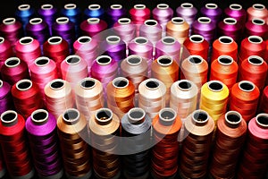 Colored threads in a reel