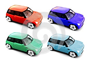 Colored toy car miniature models