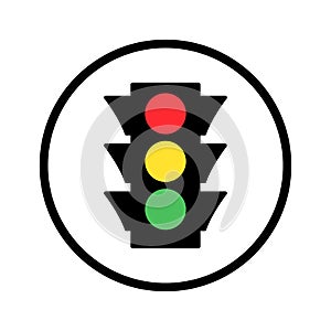 Colored traffic light icon. Vector illustration