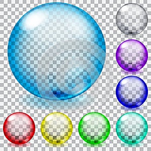Colored transparent glass spheres