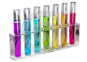 Colored transparent solution in test tubes