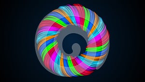 Colored twisted shape. Computer generated hypnotic background. 3D render swirling lines