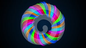 Colored twisted shape. Computer generated hypnotic background. 3D render swirling lines