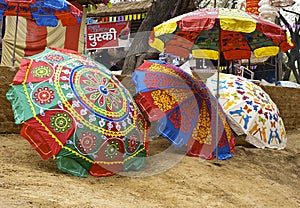 Colored umbrellas